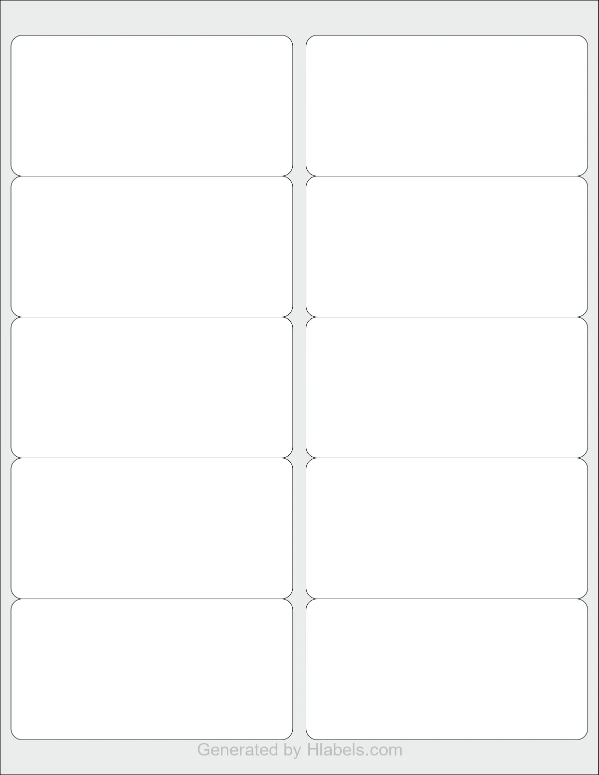 Avery Presta® 36568 template with 10 rectangular 4 x 2 inch labels per sheet, on Letter-size adhesive blank label sheets.