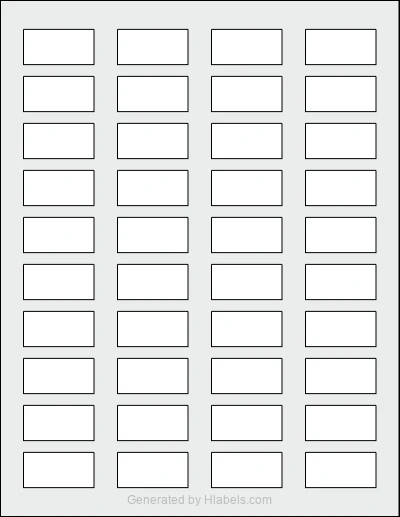 Avery Presta® 61523 Template Avery Presta® 61523 template with 40 rectangular 1.5 x 0.75 inch labels per sheet, on Letter-size adhesive blank label sheets.