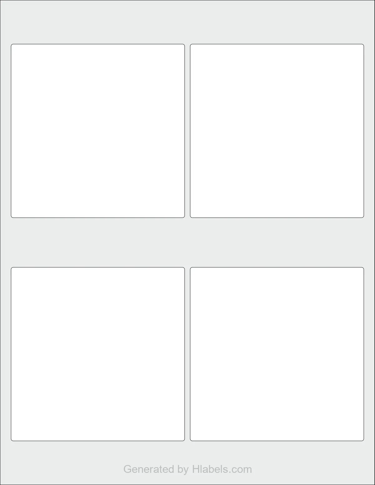 Avery Presta® 94100 template with 4 square 3.937 x 3.937 inch labels per sheet, on Letter-size adhesive blank label sheets.
