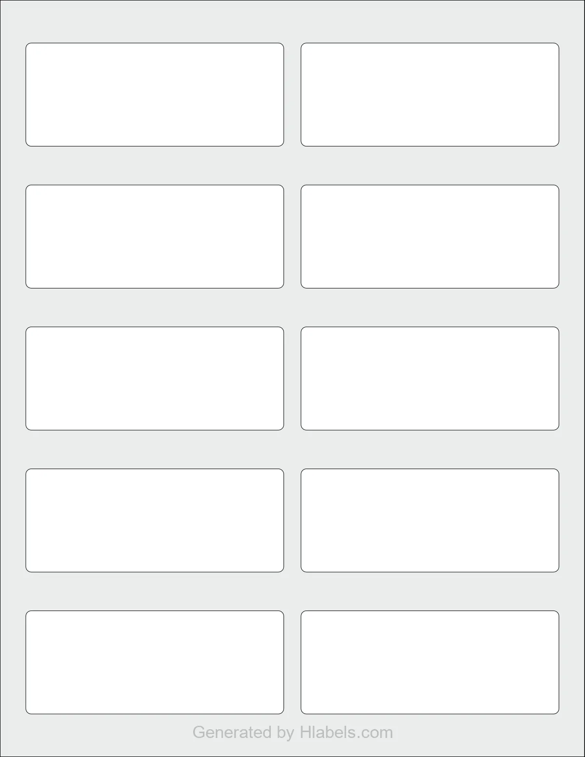 Avery Presta® 94205 template with 10 rectangular 3.75 x 1.5 inch labels per sheet, on Letter-size adhesive blank label sheets.