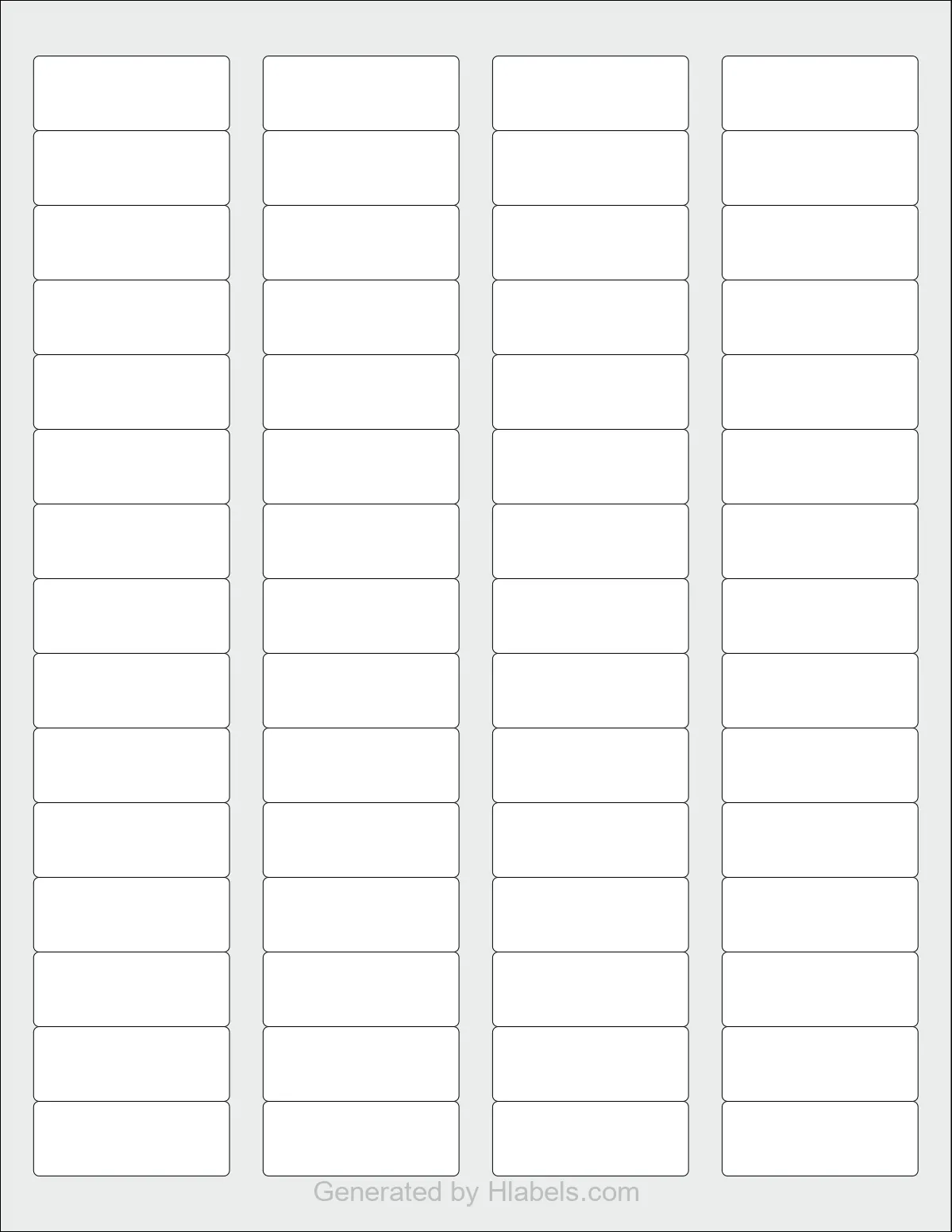 Avery Presta® 94208 template with 60 rectangular 1.75 x 0.6666 inch labels per sheet, on Letter-size adhesive blank label sheets.