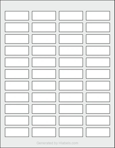 Avery Presta® 94209 Template Avery Presta® 94209 template with 44 rectangular 1.75 x 0.666 inch labels per sheet, on Letter-size adhesive blank label sheets.