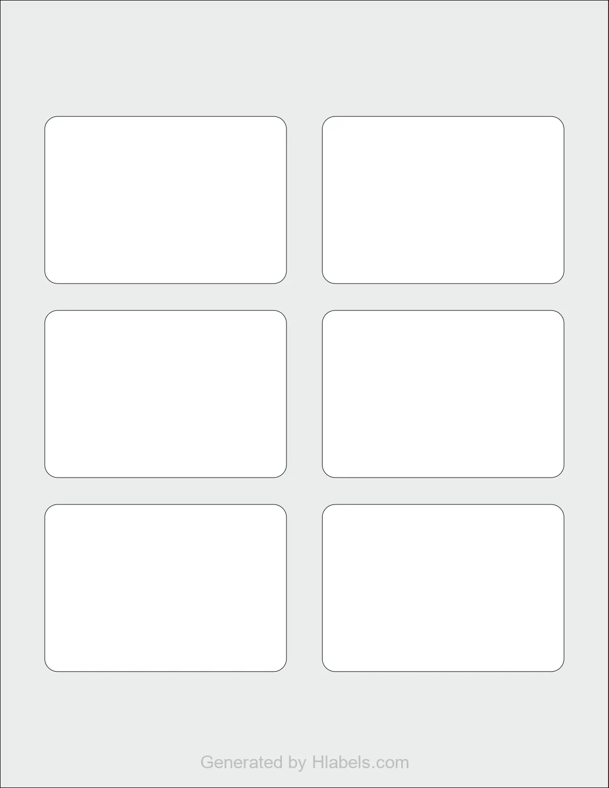 Avery Presta® 94212 template with 6 rectangular 3.375 x 2.333 inch labels per sheet, on Letter-size adhesive blank label sheets.