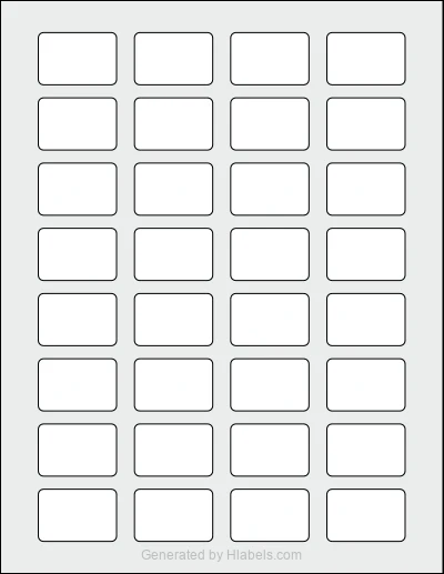 Avery Presta® 94219 Template Avery Presta® 94219 template with 32 rectangular 1.5 x 1 inch labels per sheet, on Letter-size adhesive blank label sheets.
