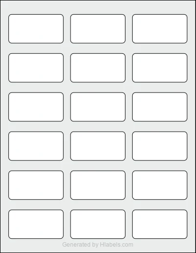 Avery Presta® 94227 Template Avery Presta® 94227 template with 18 rectangular 2.375 x 1.25 inch labels per sheet, on Letter-size adhesive blank label sheets.