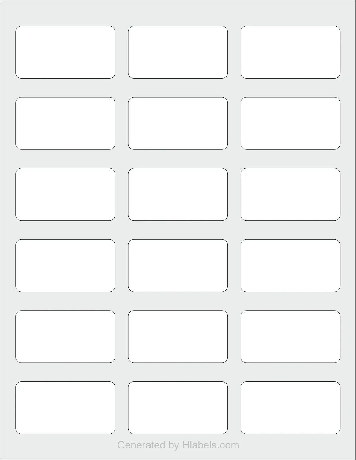 Avery Presta® 94227 template with 18 rectangular 2.375 x 1.25 inch labels per sheet, on Letter-size adhesive blank label sheets.