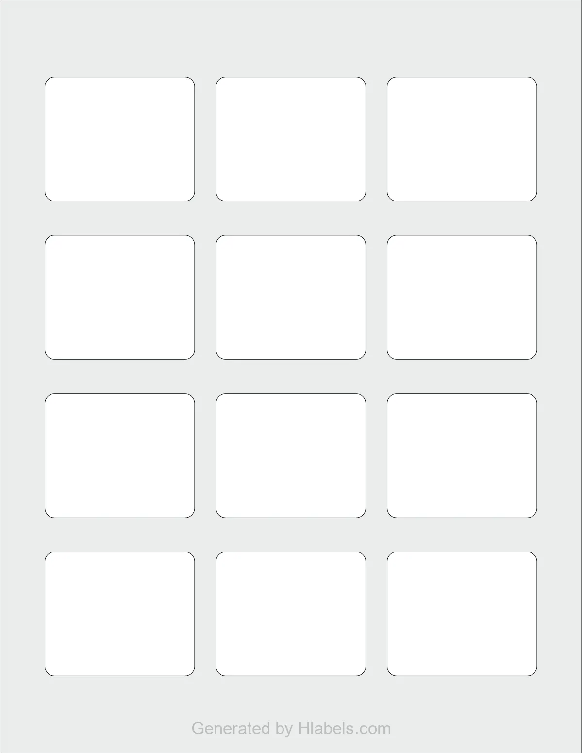 Avery Presta® 94233 template with 12 rectangular 2.1875 x 1.8125 inch labels per sheet, on Letter-size adhesive blank label sheets.