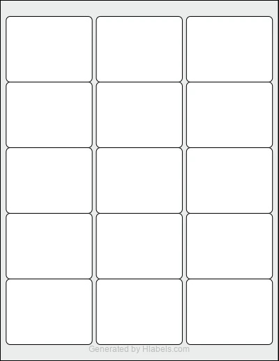 Avery Presta® 94235 Template Avery Presta® 94235 template with 15 rectangular 2.625 x 2 inch labels per sheet, on Letter-size adhesive blank label sheets.