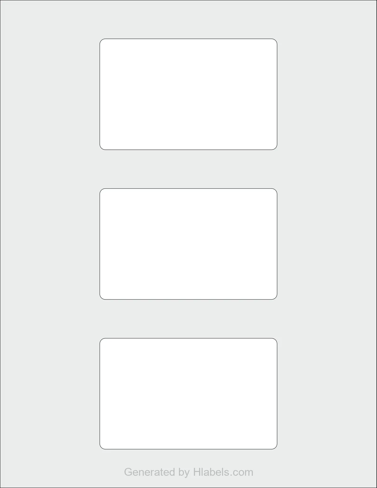 Avery Presta® 94245 template with 3 rectangular 4 x 2.5 inch labels per sheet, on Letter-size adhesive blank label sheets.