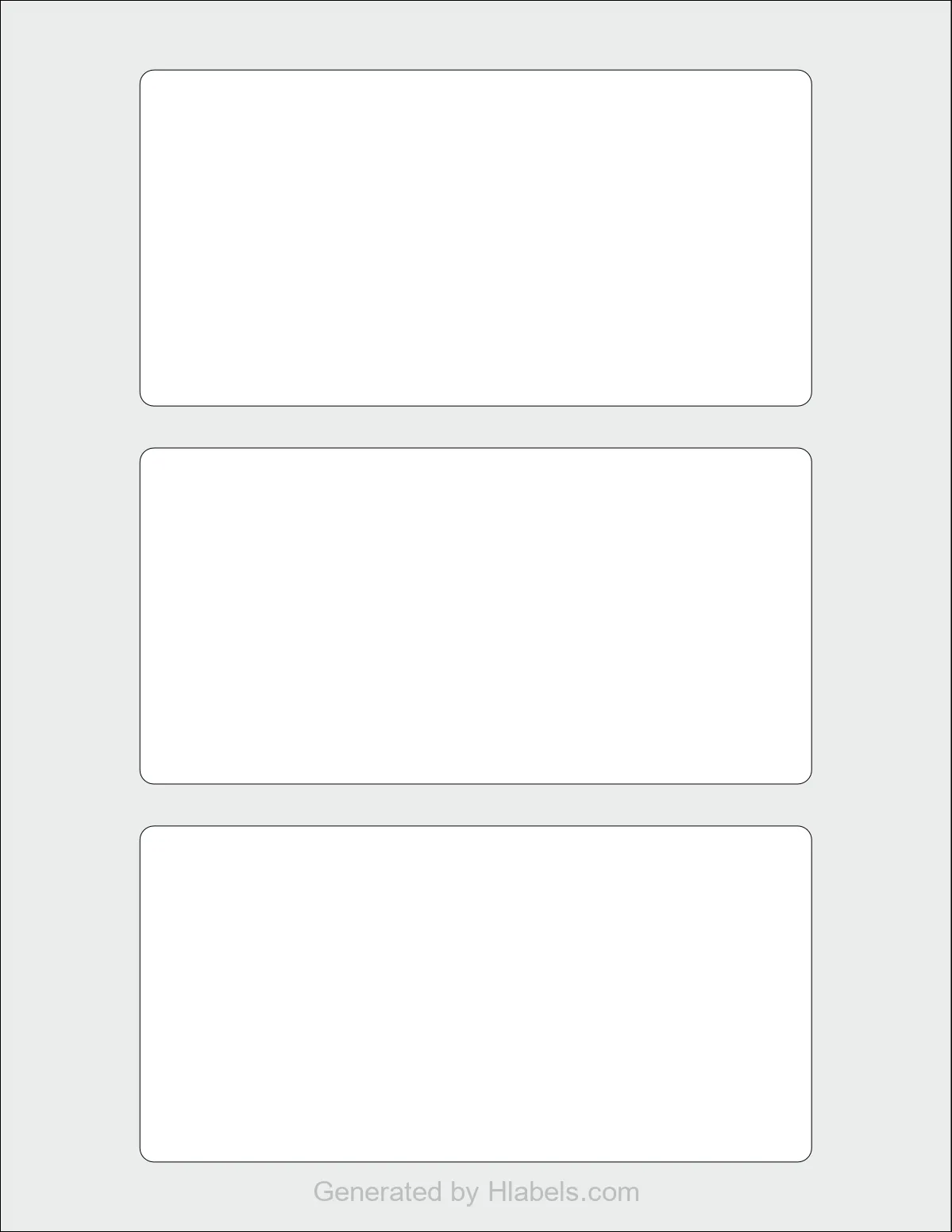 Avery Presta® 94249 template with 3 rectangular 6 x 3 inch labels per sheet, on Letter-size adhesive blank label sheets.