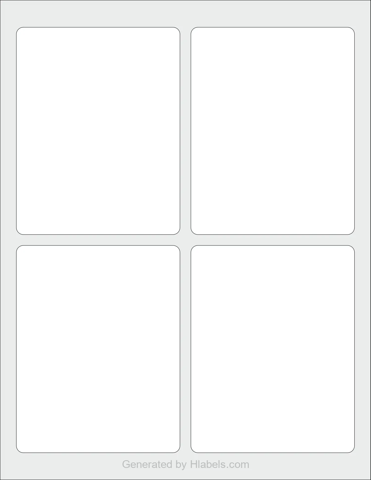 Avery Presta® 94254 template with 4 rectangular 3.75 x 4.75 inch labels per sheet, on Letter-size adhesive blank label sheets.