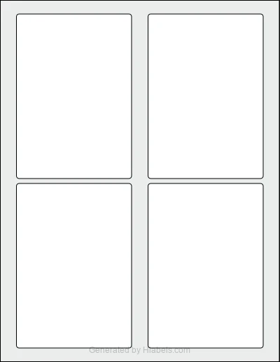 Avery Presta® 94256 Template Avery Presta® 94256 template with 4 rectangular 3.5 x 5 inch labels per sheet, on Letter-size adhesive blank label sheets.