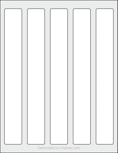 Avery Presta® 94262 Template Avery Presta® 94262 template with 5 rectangular 1.25 x 9.75 inch labels per sheet, on Letter-size adhesive blank label sheets.