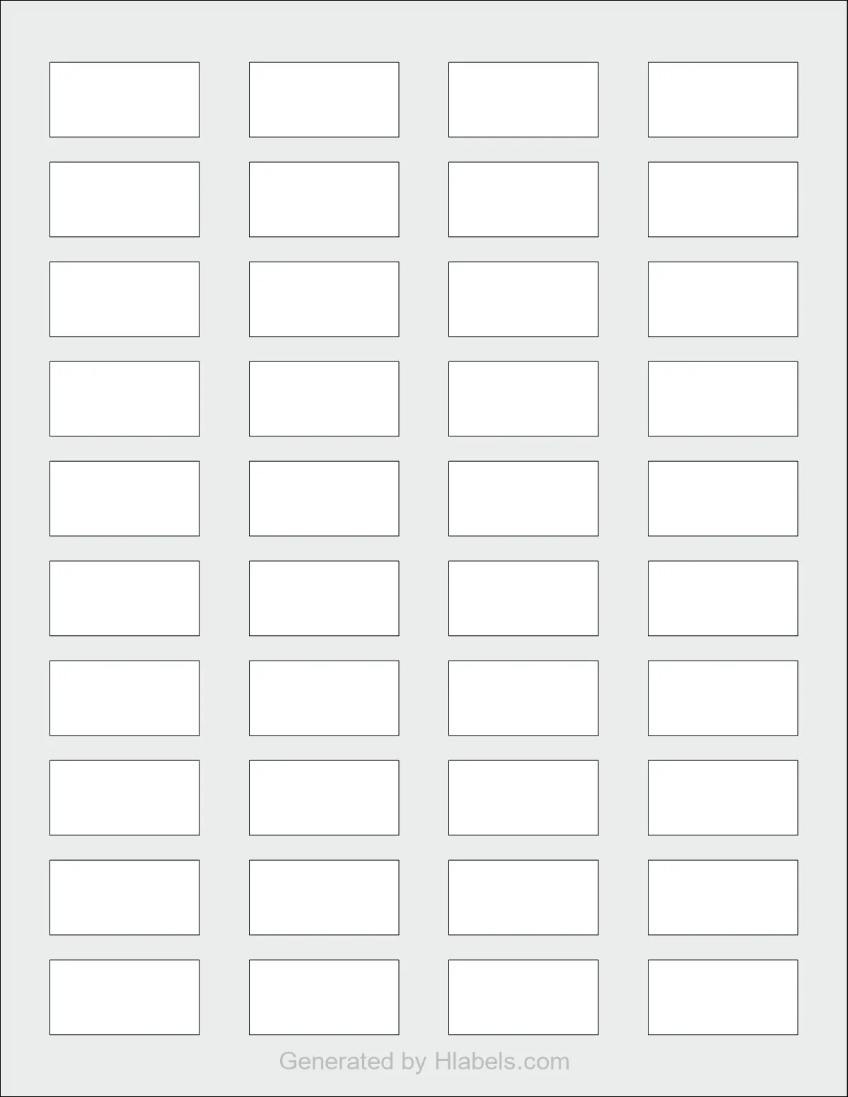 Avery Presta® 94272 template with 40 rectangular 1.5 x 0.75 inch labels per sheet, on Letter-size adhesive blank label sheets.
