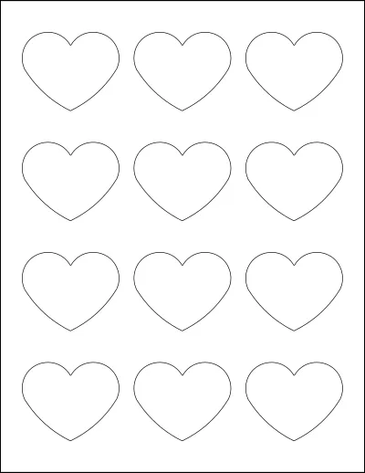Avery Presta® 94603 template with 12 unique shape labels per sheet, on Letter-size adhesive blank label sheets.