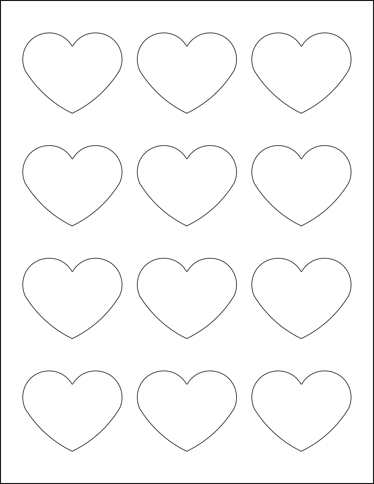 Avery Presta® 94603 template with 12 unique shape labels per sheet, on Letter-size adhesive blank label sheets.