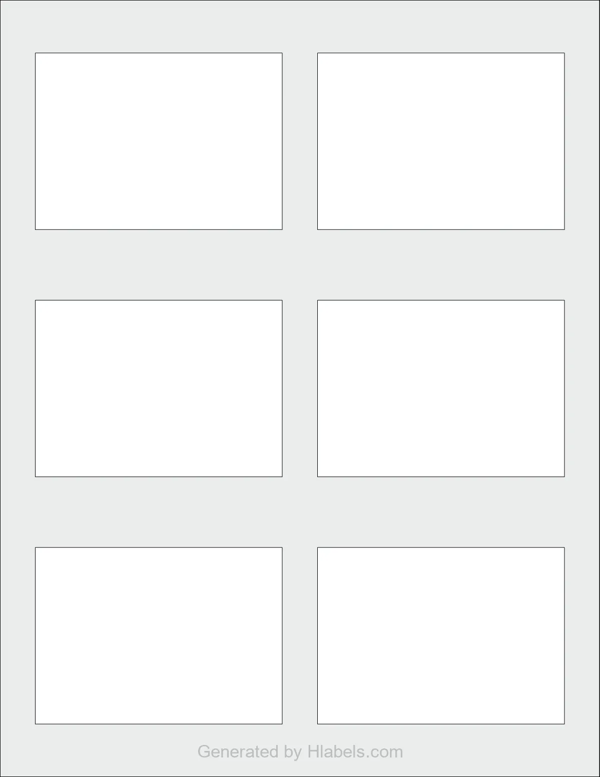 Avery Presta® 95272 template with 6 rectangular 3.5 x 2.5 inch labels per sheet, on Letter-size adhesive blank label sheets.