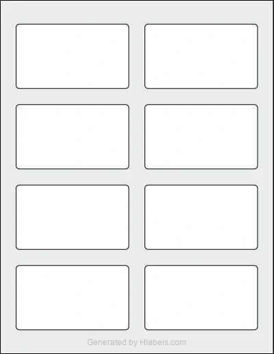 Avery Presta® 95319 template with 8 rectangular 3.5 x 2 inch labels per sheet, on Letter-size adhesive blank label sheets.