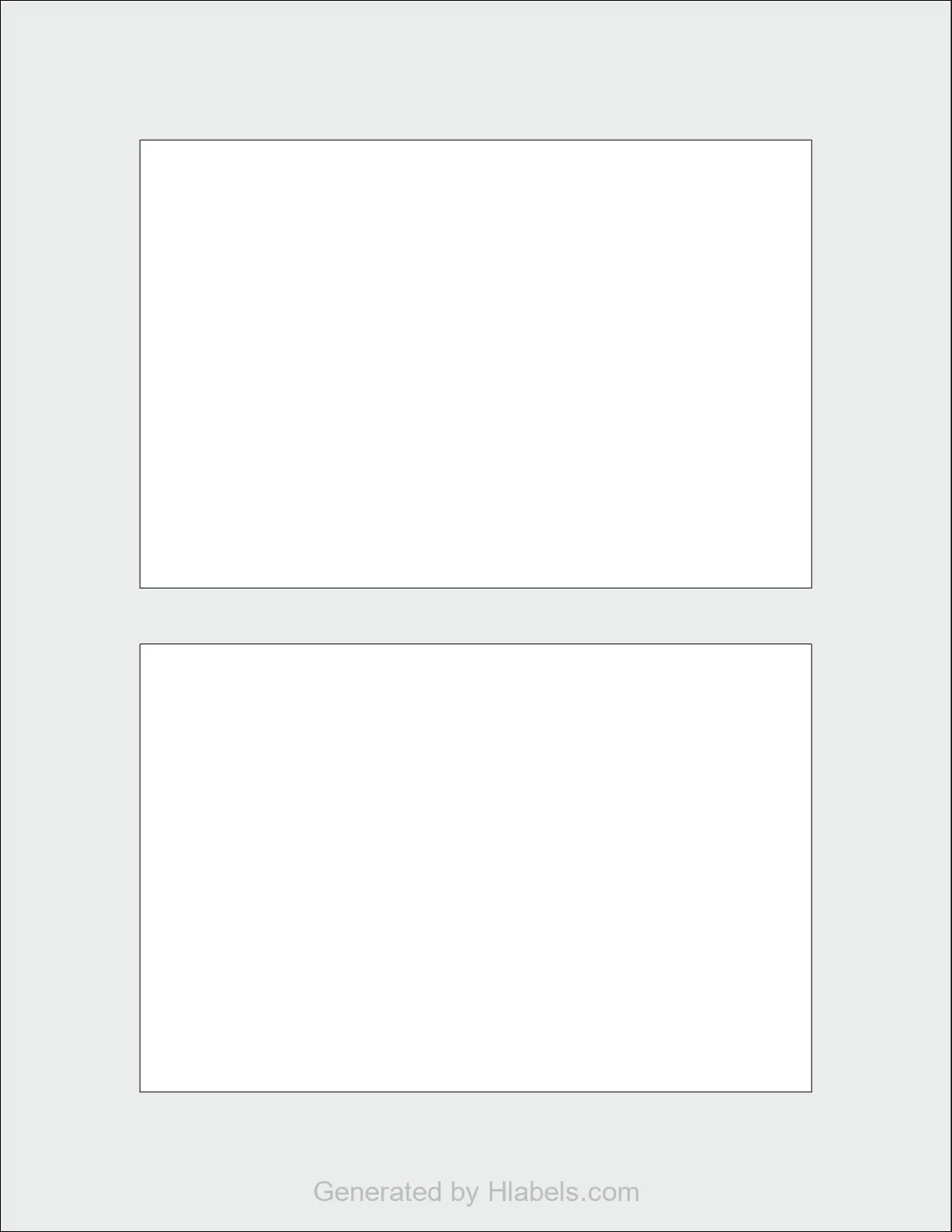 Avery Presta® 95344 template with 2 rectangular 6 x 4 inch labels per sheet, on Letter-size adhesive blank label sheets.