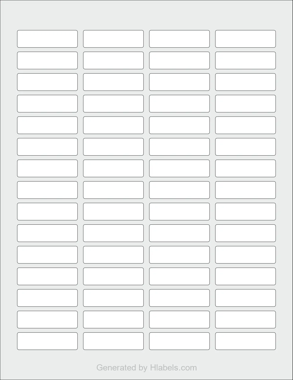 Avery Presta® 97175 template with 60 rectangular 1.75 x 0.5 inch labels per sheet, on Letter-size adhesive blank label sheets.