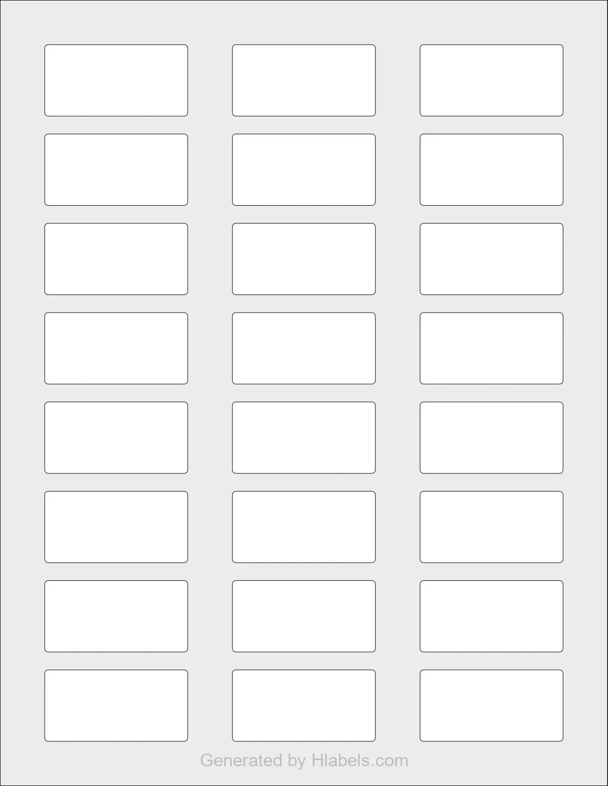 Avery Presta® 97178 template with 24 rectangular 2 x 1 inch labels per sheet, on Letter-size adhesive blank label sheets.
