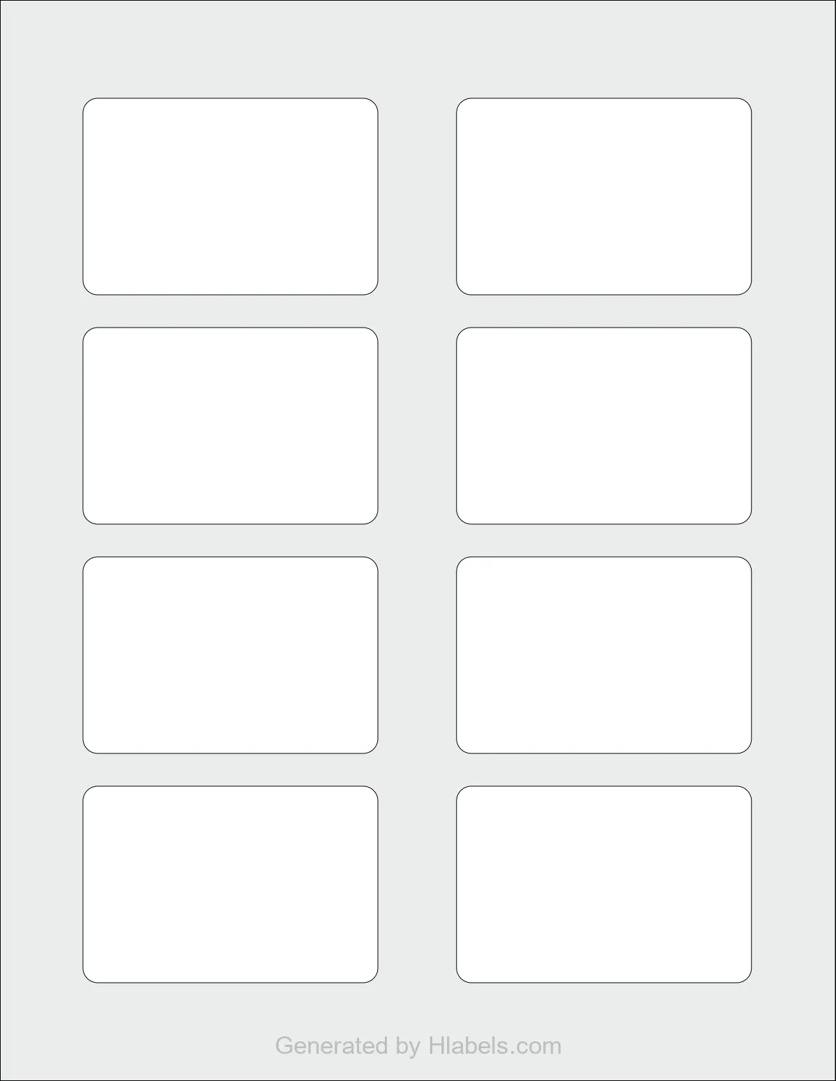 Avery Presta® 97184 template with 8 rectangular 3 x 2 inch labels per sheet, on Letter-size adhesive blank label sheets.