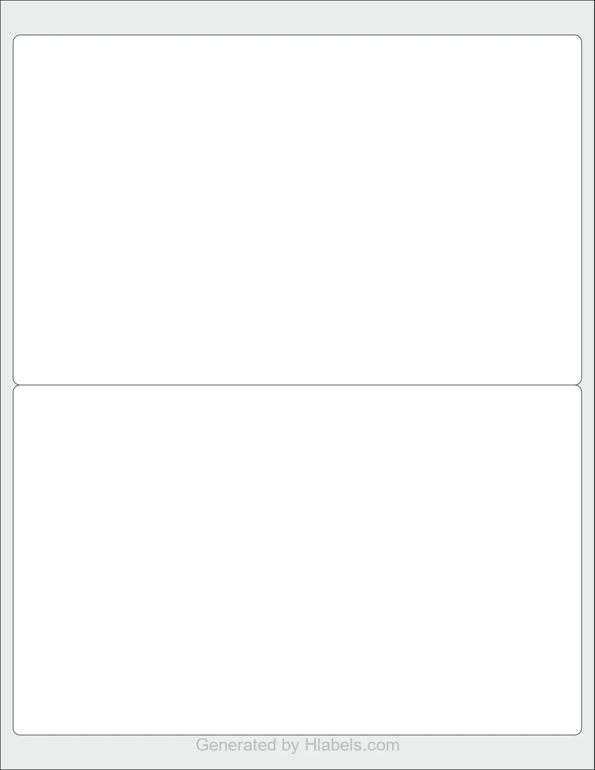 Avery Presta® 97193 template with 2 rectangular 8.125 x 5 inch labels per sheet, on Letter-size adhesive blank label sheets.