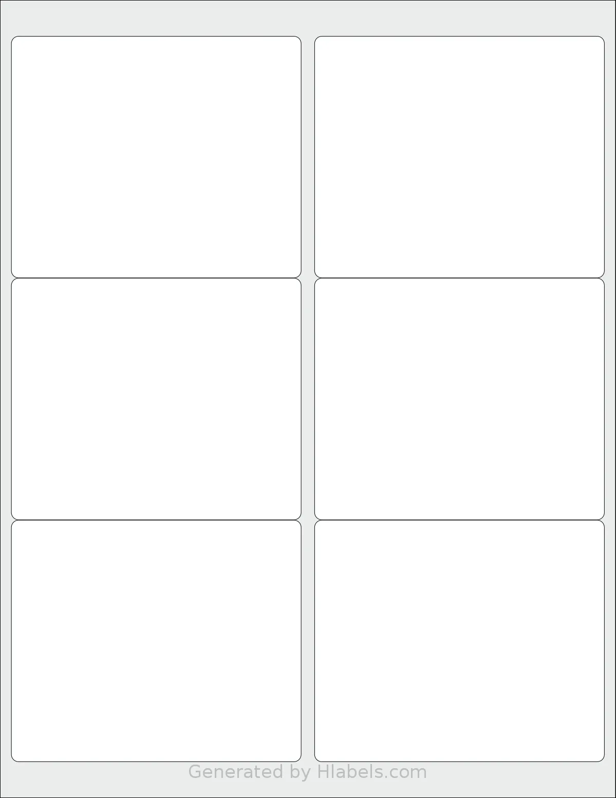 Besteasy® 6 template with 6 rectangular 4 x 3.33 inch labels per sheet, on Letter-size adhesive blank label sheets.
