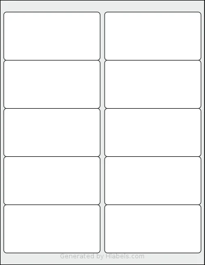 Bestiker® 10 template with 10 rectangular 4 x 2 inch labels per sheet, on Letter-size adhesive blank label sheets.