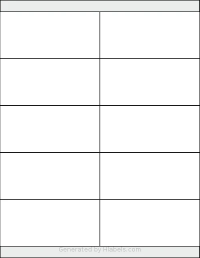 BusinessSource® BSN26125 Template BusinessSource® BSN26125 template with 10 rectangular 4.25 x 2 inch labels per sheet, on Letter-size adhesive blank label sheets.