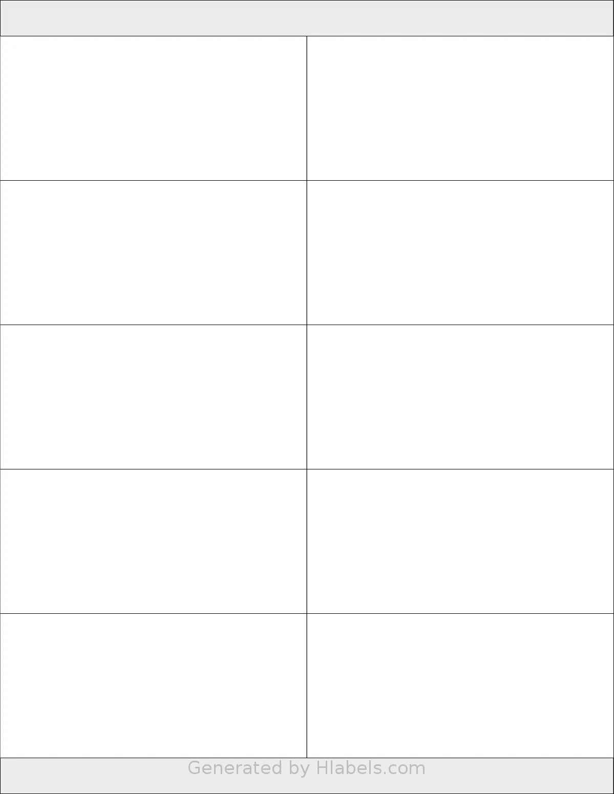 BusinessSource® BSN26125 template with 10 rectangular 4.25 x 2 inch labels per sheet, on Letter-size adhesive blank label sheets.