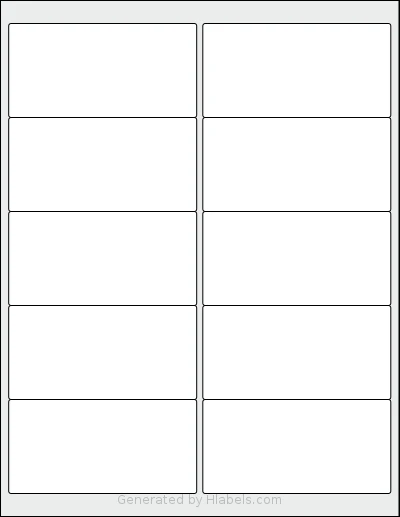 ChromaLabel® CAL04461 template with 10 rectangular 4 x 2 inch labels per sheet, on Letter-size adhesive blank label sheets.