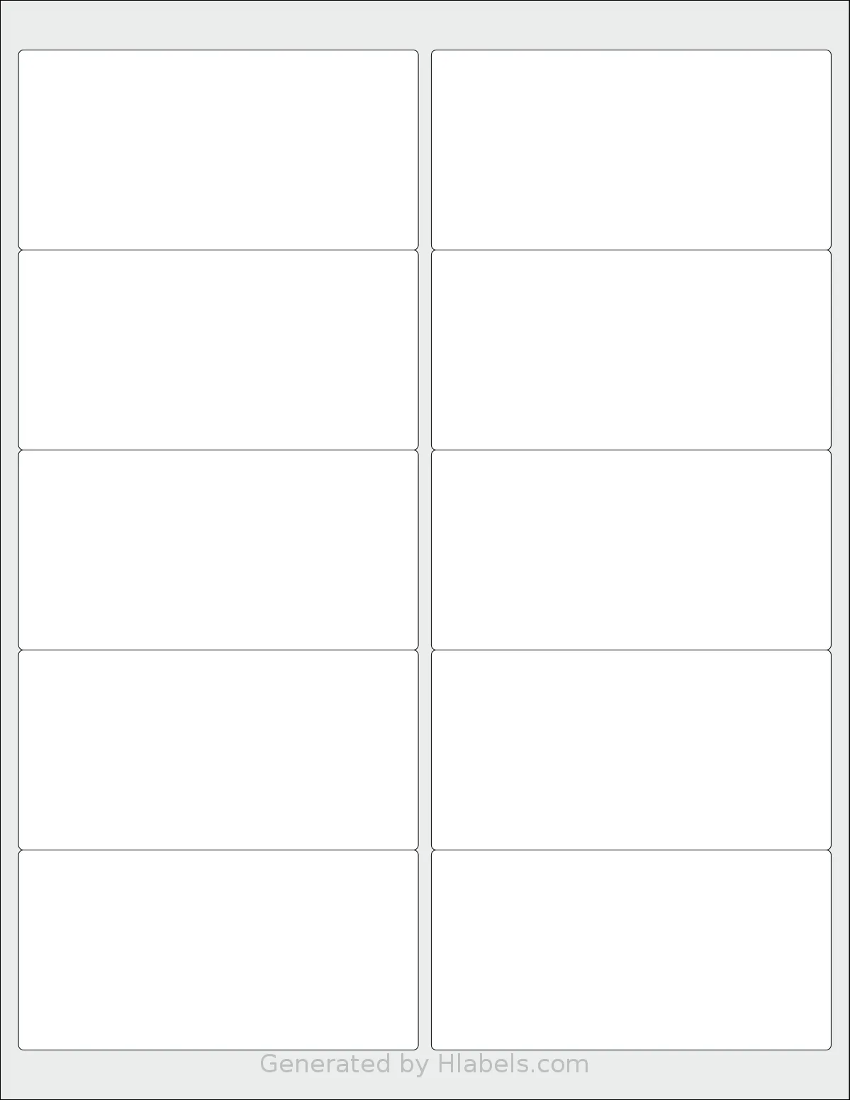 ChromaLabel® CAL04461 template with 10 rectangular 4 x 2 inch labels per sheet, on Letter-size adhesive blank label sheets.