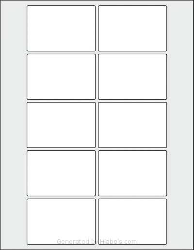 ChromaLabel® CAL04463 template with 10 rectangular 3 x 2 inch labels per sheet, on Letter-size adhesive blank label sheets.