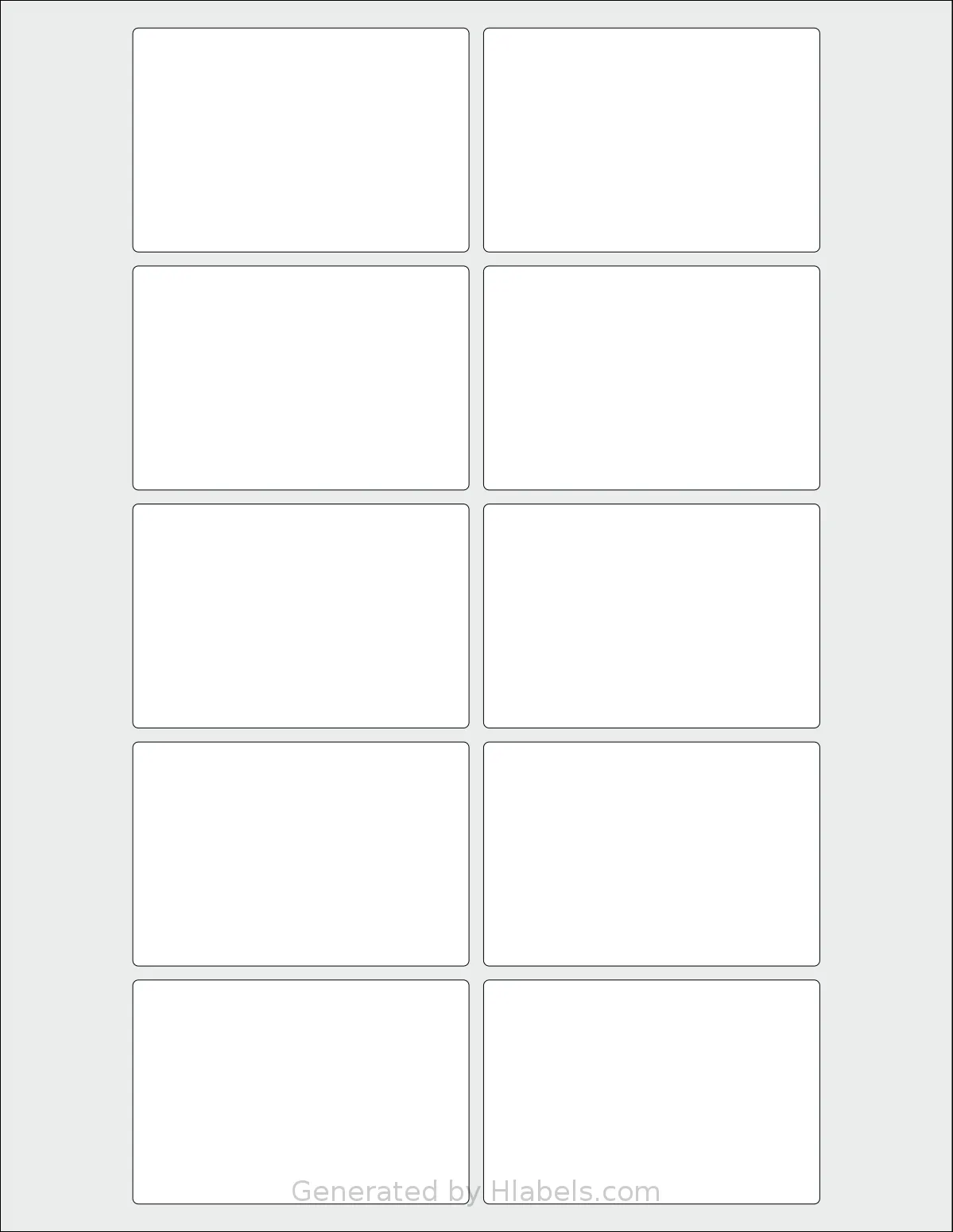 ChromaLabel® CAL04463 template with 10 rectangular 3 x 2 inch labels per sheet, on Letter-size adhesive blank label sheets.