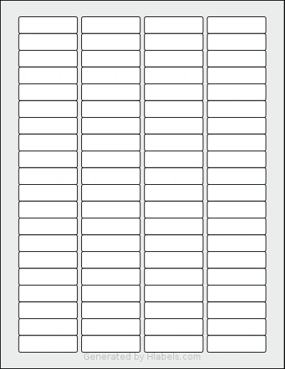 ChromaLabel® CAL04468 template with 80 rectangular 1.75 x 0.5 inch labels per sheet, on Letter-size adhesive blank label sheets.