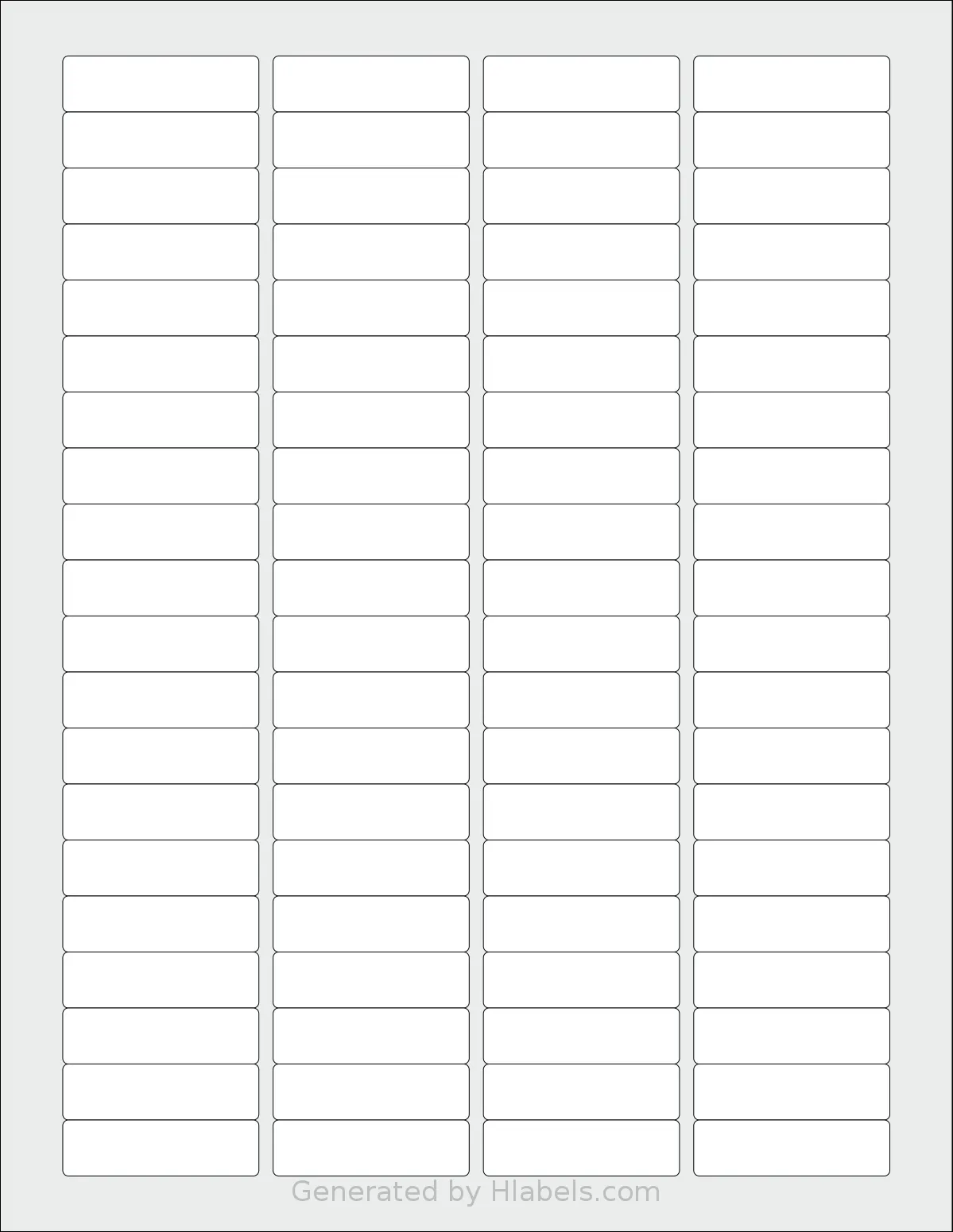 ChromaLabel® CAL04468 template with 80 rectangular 1.75 x 0.5 inch labels per sheet, on Letter-size adhesive blank label sheets.