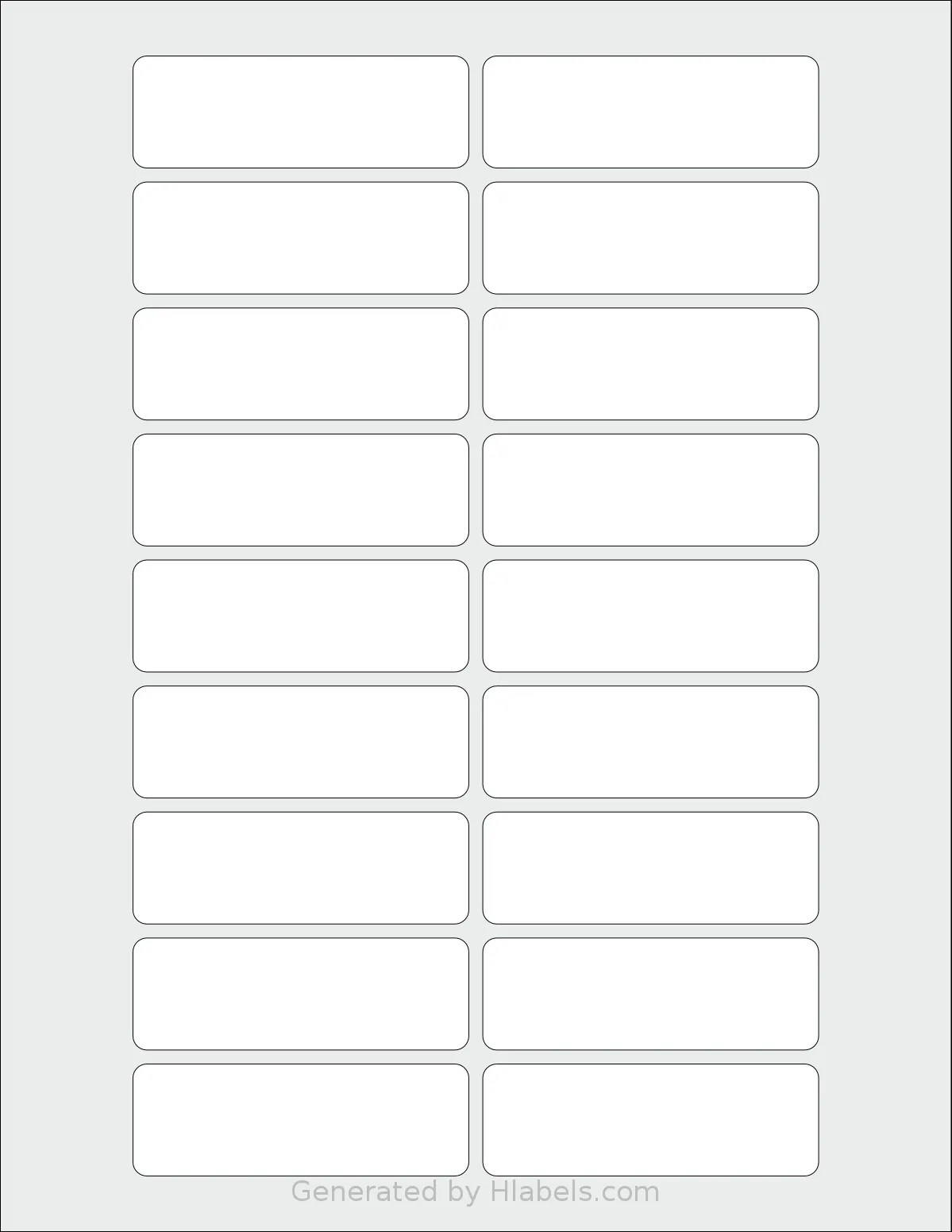 Dashleigh® 8384 template with 18 rectangular 3 x 1 inch labels per sheet, on Letter-size adhesive blank label sheets.