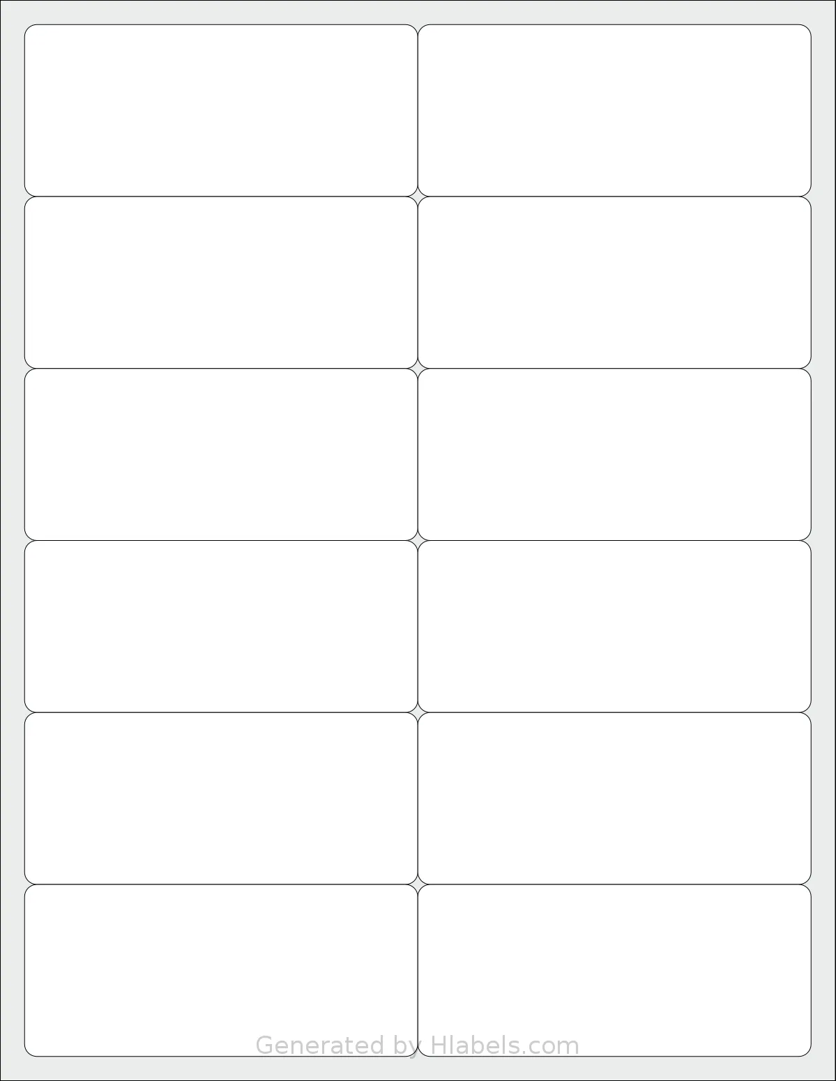 Dashleigh® 8391 template with 12 rectangular 4 x 1.75 inch labels per sheet, on Letter-size adhesive blank label sheets.