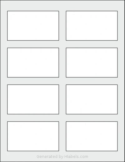 Dashleigh® 8396 template with 8 rectangular 3.5 x 2 inch labels per sheet, on Letter-size adhesive blank label sheets.