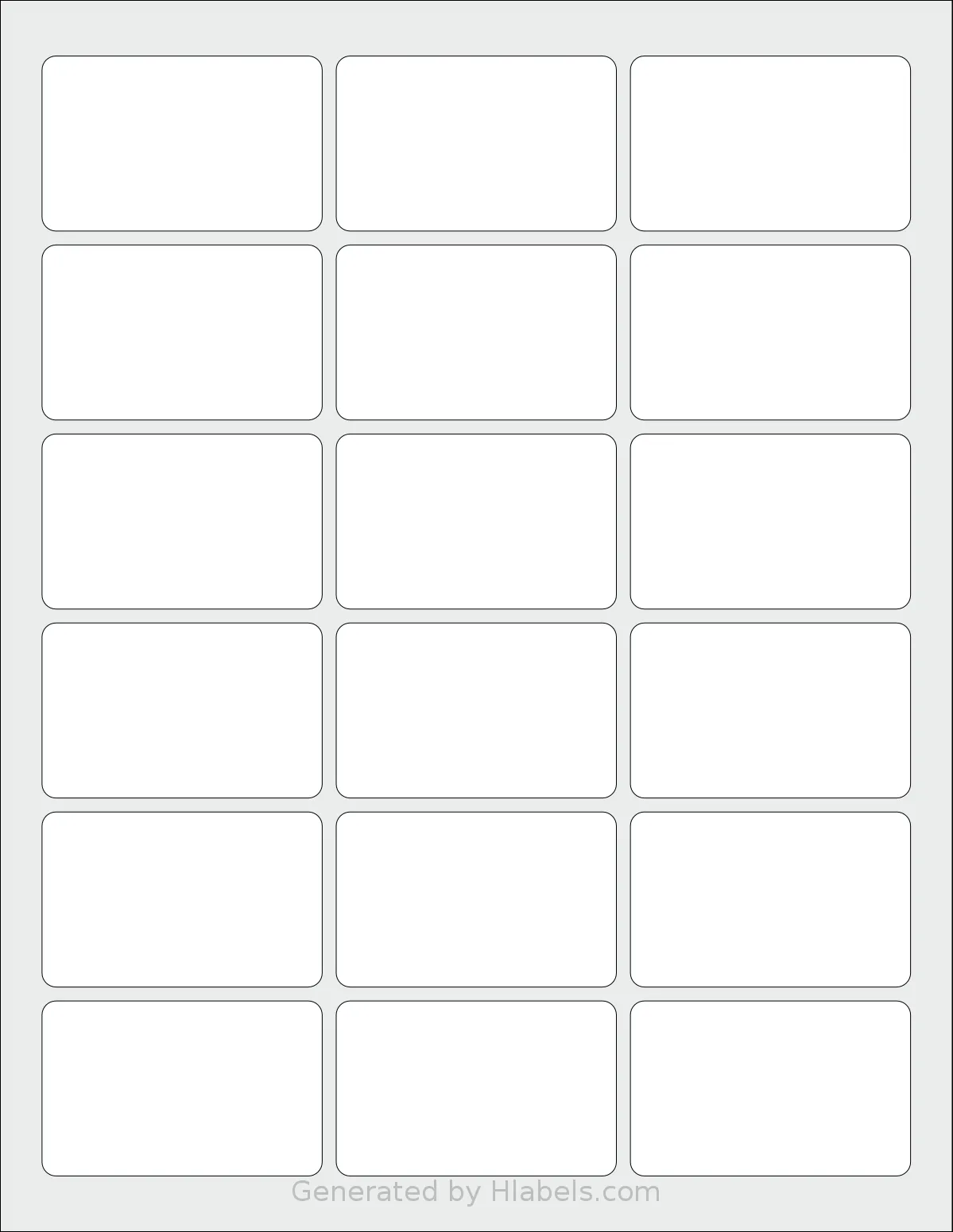 Dashleigh® 8401 template with 18 rectangular 2.5 x 1.563 inch labels per sheet, on Letter-size adhesive blank label sheets.