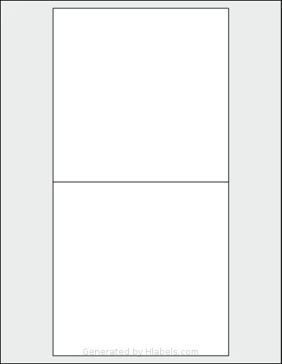 Dashleigh® 8402 template with 2 rectangular 5.3 x 5.25 inch labels per sheet, on Letter-size adhesive blank label sheets.