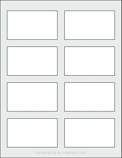 Dashleigh® 8417 template with 8 rectangular 3.5 x 2 inch labels per sheet, on Letter-size adhesive blank label sheets.