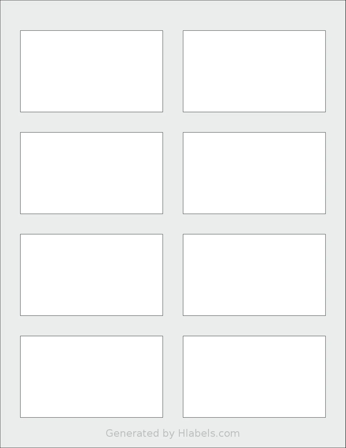 Dashleigh® 8417 template with 8 rectangular 3.5 x 2 inch labels per sheet, on Letter-size adhesive blank label sheets.