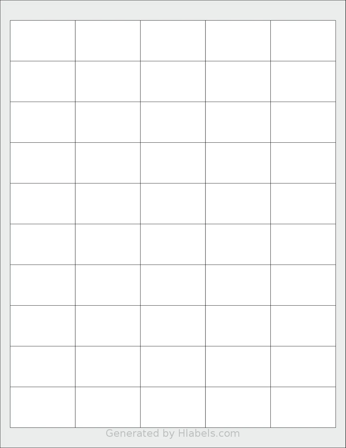 Demco® 1494227 template with 50 rectangular 1.6 x 1 inch labels per sheet, on Letter-size adhesive blank label sheets.