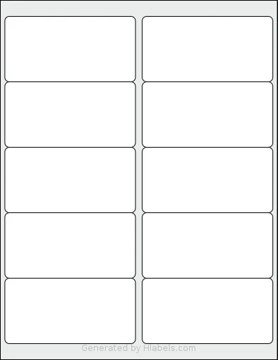 Demco® W12218380 template with 10 rectangular 4 x 2 inch labels per sheet, on Letter-size adhesive blank label sheets.