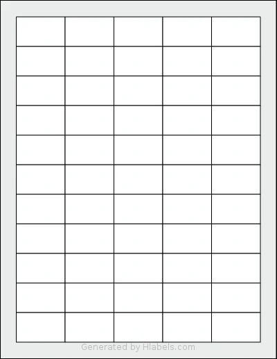 Demco® W14216170 template with 55 rectangular 1.5 x 0.9062 inch labels per sheet, on Letter-size adhesive blank label sheets.