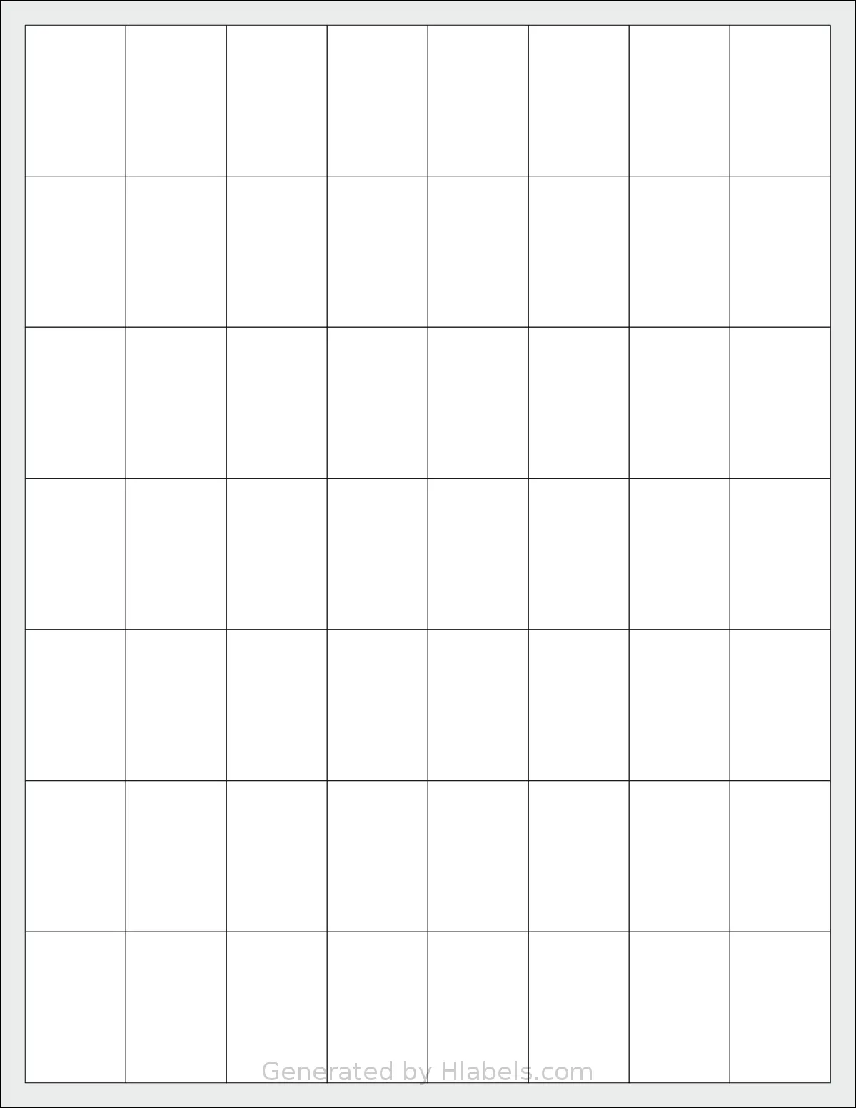 Demco® W14218020 template with 56 rectangular 1 x 1.5 inch labels per sheet, on Letter-size adhesive blank label sheets.