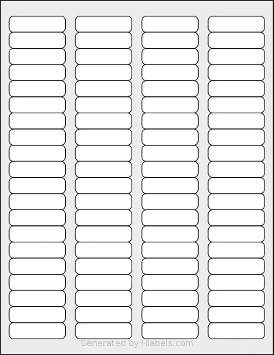 Demco® W14218040 template with 80 rectangular 1.75 x 0.5 inch labels per sheet, on Letter-size adhesive blank label sheets.
