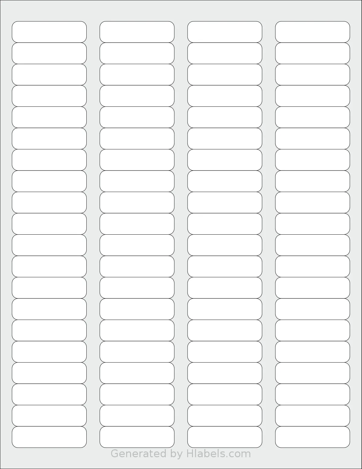Demco® W14218040 template with 80 rectangular 1.75 x 0.5 inch labels per sheet, on Letter-size adhesive blank label sheets.
